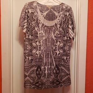 Live and Let Live White Graphic Blouse